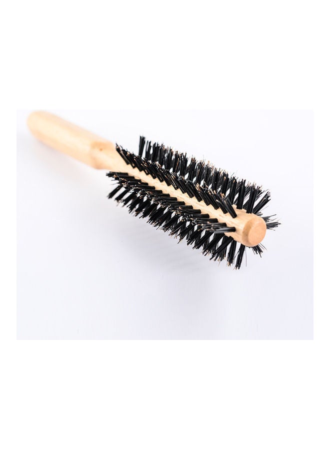 Generic Wooden Rotating Round Barrel Anti-Static Hair Brush With Natural Brown/Black 24grams - Image 1