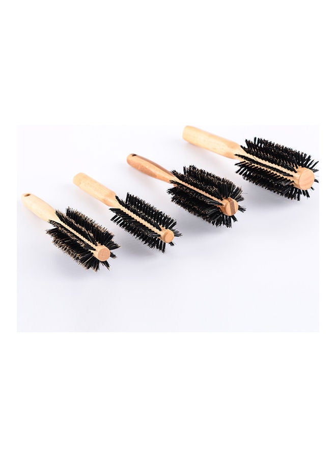 Generic Wooden Rotating Round Barrel Anti-Static Hair Brush With Natural Brown/Black 28grams - Image 3