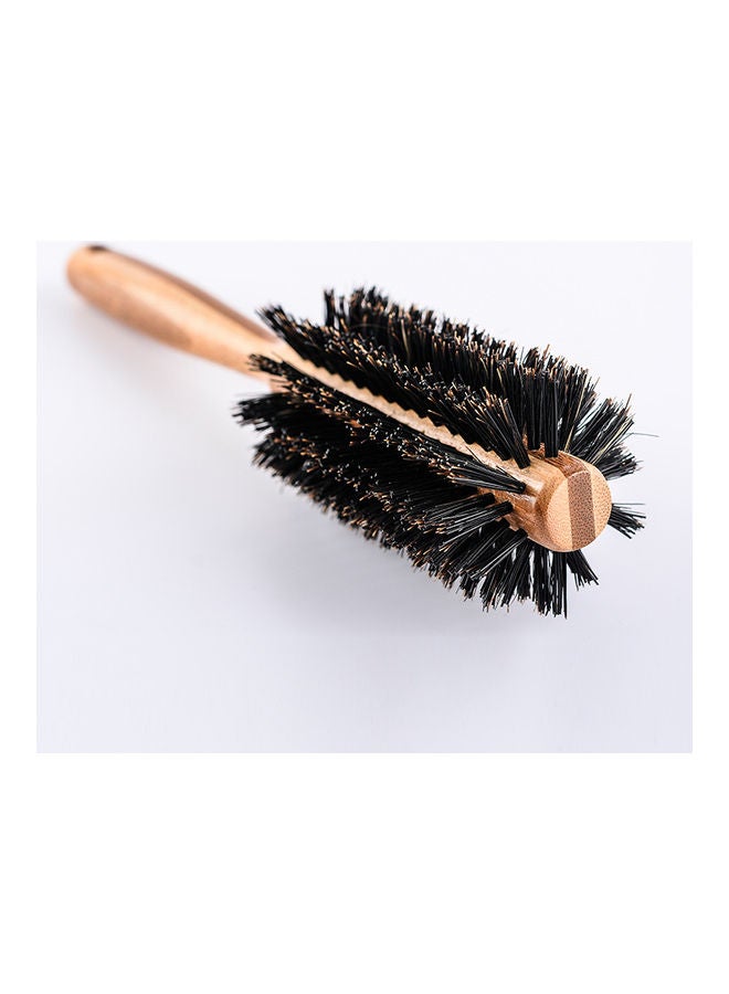 Generic Wooden Rotating Round Barrel Anti-Static Hair Brush With Natural Brown/Black 30grams - Image 1