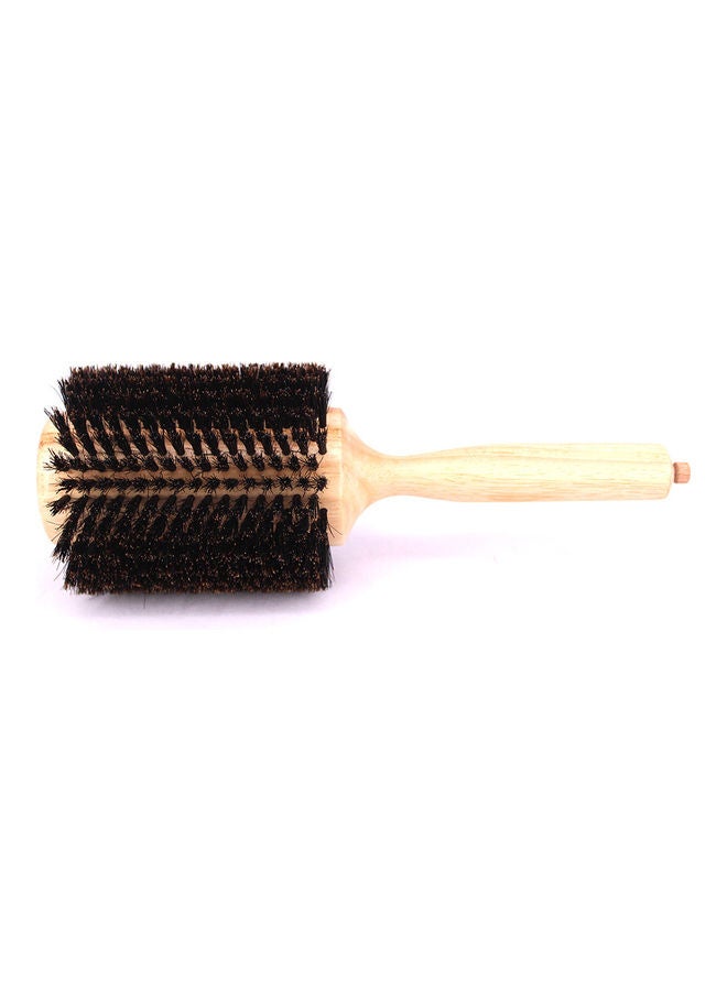 Wooden Salon Styling Round Hair Brush Brown/Black 32grams - Image 1