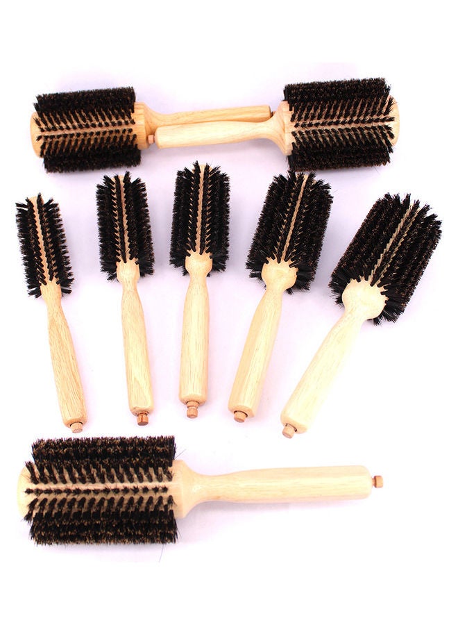 Wooden Salon Styling Round Hair Brush Brown/Black 24grams - Image 3