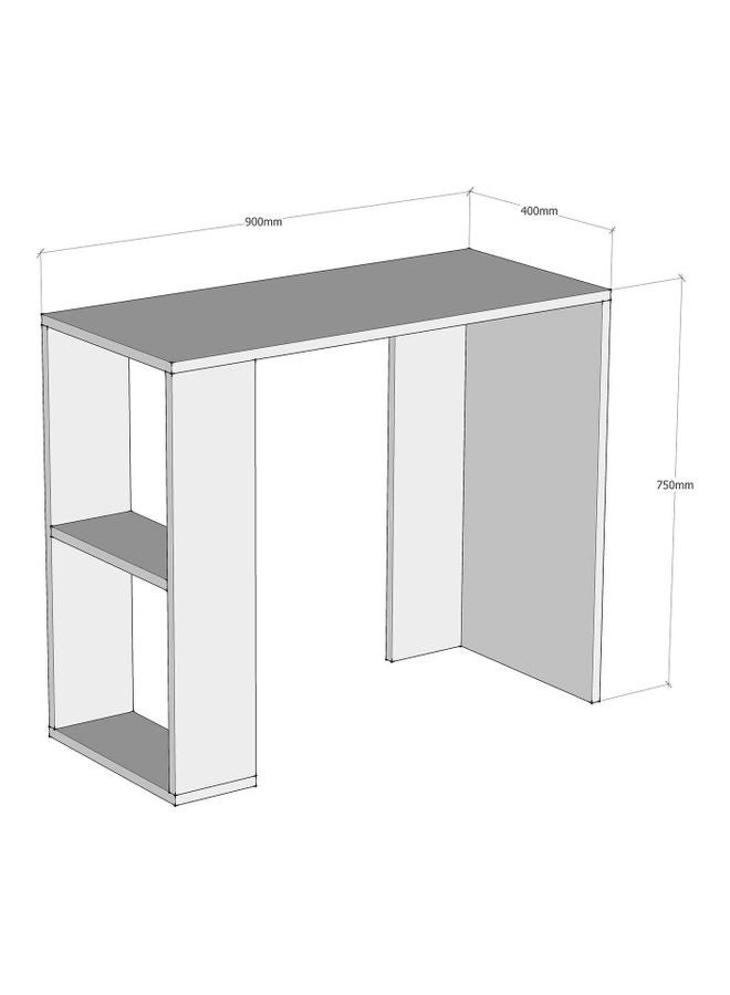 MODERN HOME Wood Studying Desk White/Brown 90x75x40cm - Image 3
