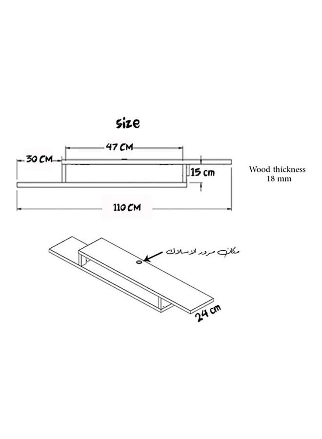 MODERN HOME Modern TV Stand Shelf Brown 15x24x135cm  - Image 4