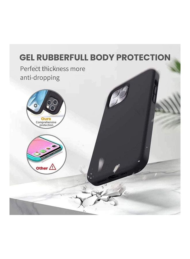 ICS Premium Soft Liquid Silicone Full Body Protection Case For Apple iPhone 12 Pro Black - Image 2