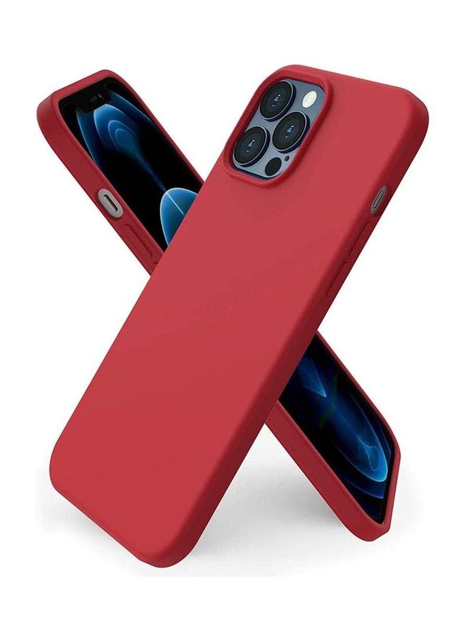 ICS Premium Soft Liquid Silicone Full Body Protection Case For Apple iPhone 12 Pro Red - Image 1