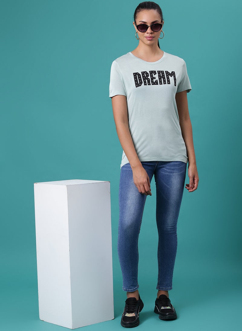 دريب تيشيرت برقبة دائرية ترابي/ أخضر نعناعي - Image 3