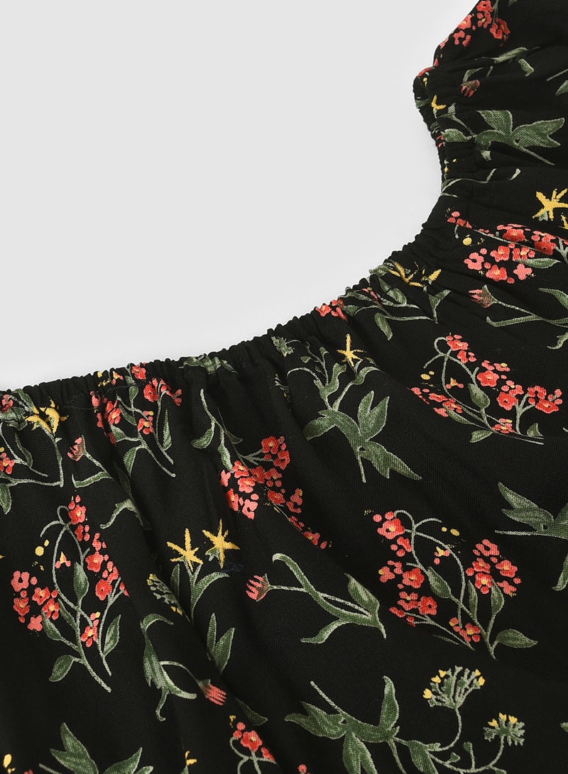 NEON Girls Round Neck Short Sleeve Blouse Jet Black  - Image 3