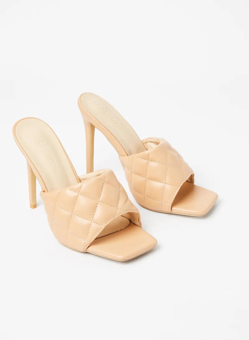 LABEL RAIL Quilted High Heel Sandals