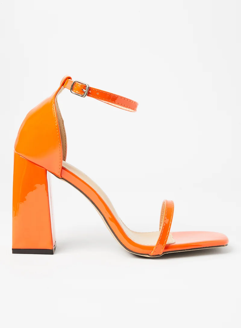 LABEL RAIL Ankle Strap Block Heel Sandals