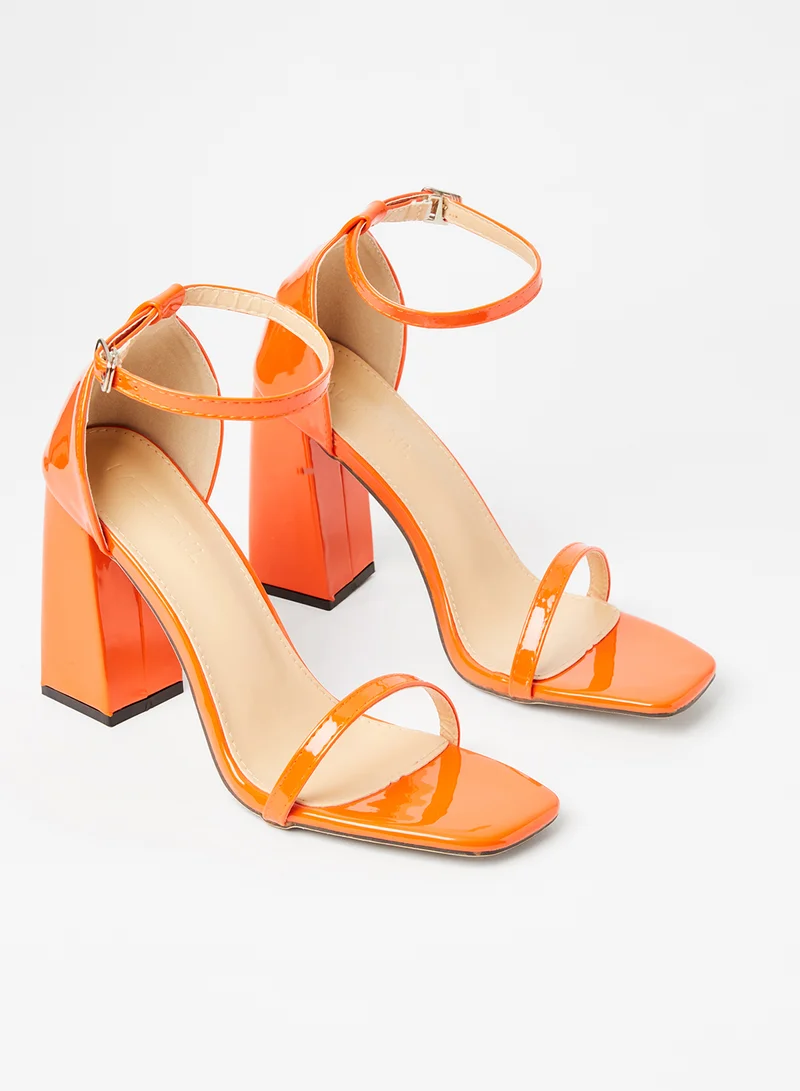 LABEL RAIL Ankle Strap Block Heel Sandals