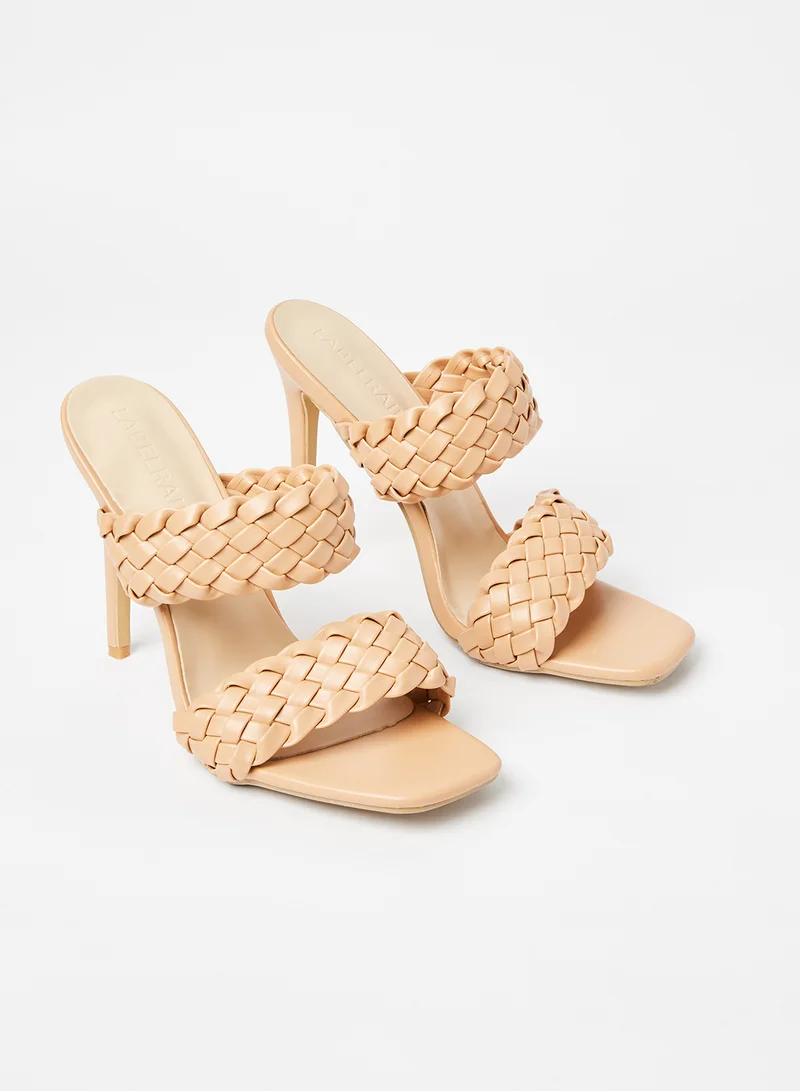 LABEL RAIL Weave Detail Sandals Nude