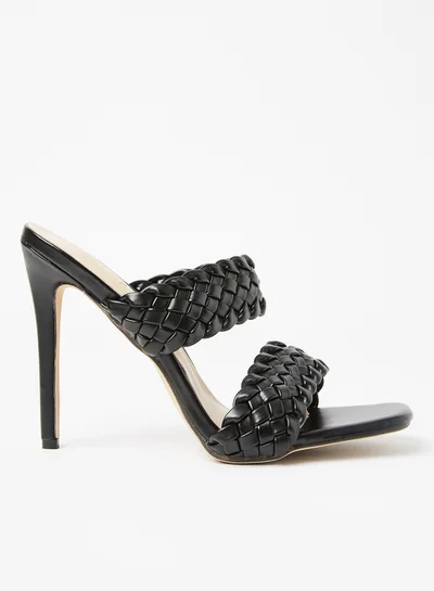 LABEL RAIL Weave Detail Sandals Black