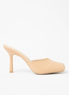 LABEL RAIL Faux Leather High Heel Mule Nude KSA | Riyadh, Jeddah