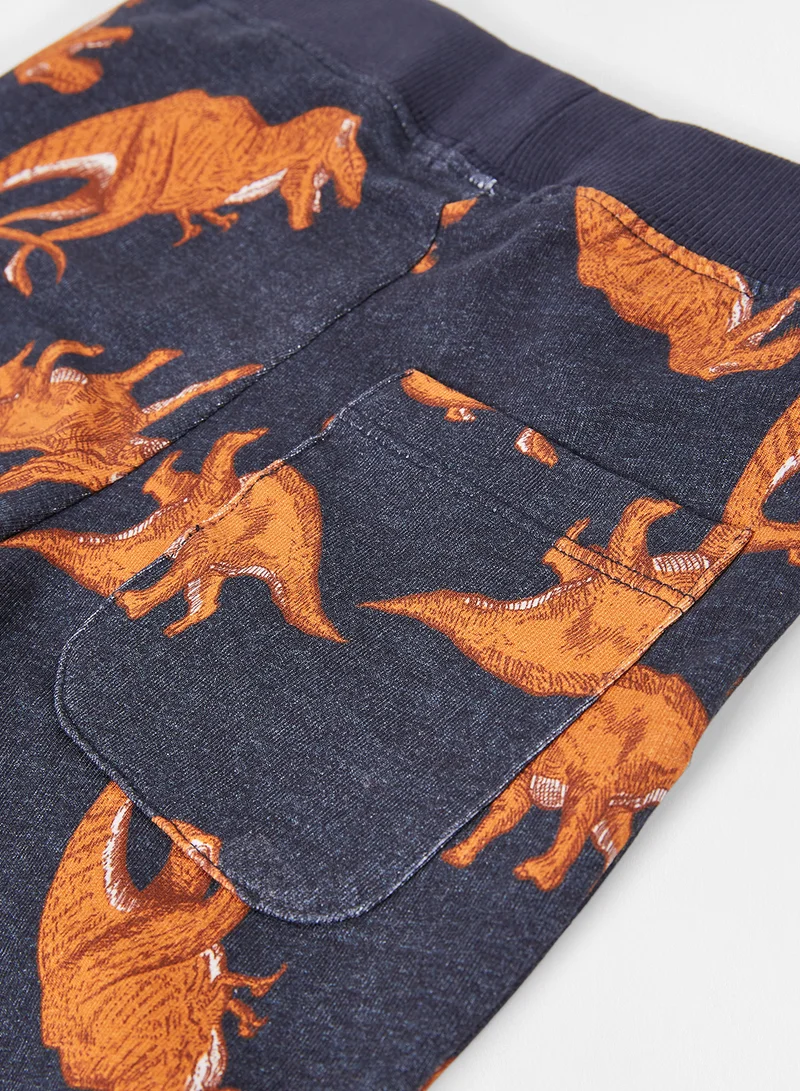 NAME IT Baby/Kids Dinosaur Sweatpants Dark Sapphire
