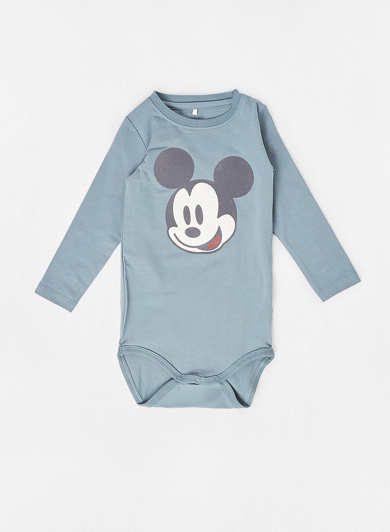 Buy Now Baby Boys Disney Mickey Print Bodysuit Light Blue with Fast