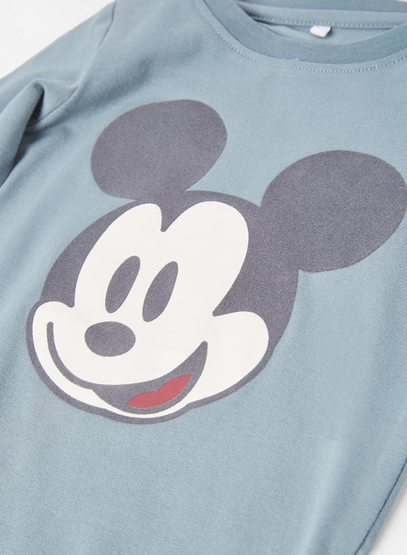 Buy Now Baby Boys Disney Mickey Print Bodysuit Light Blue with Fast