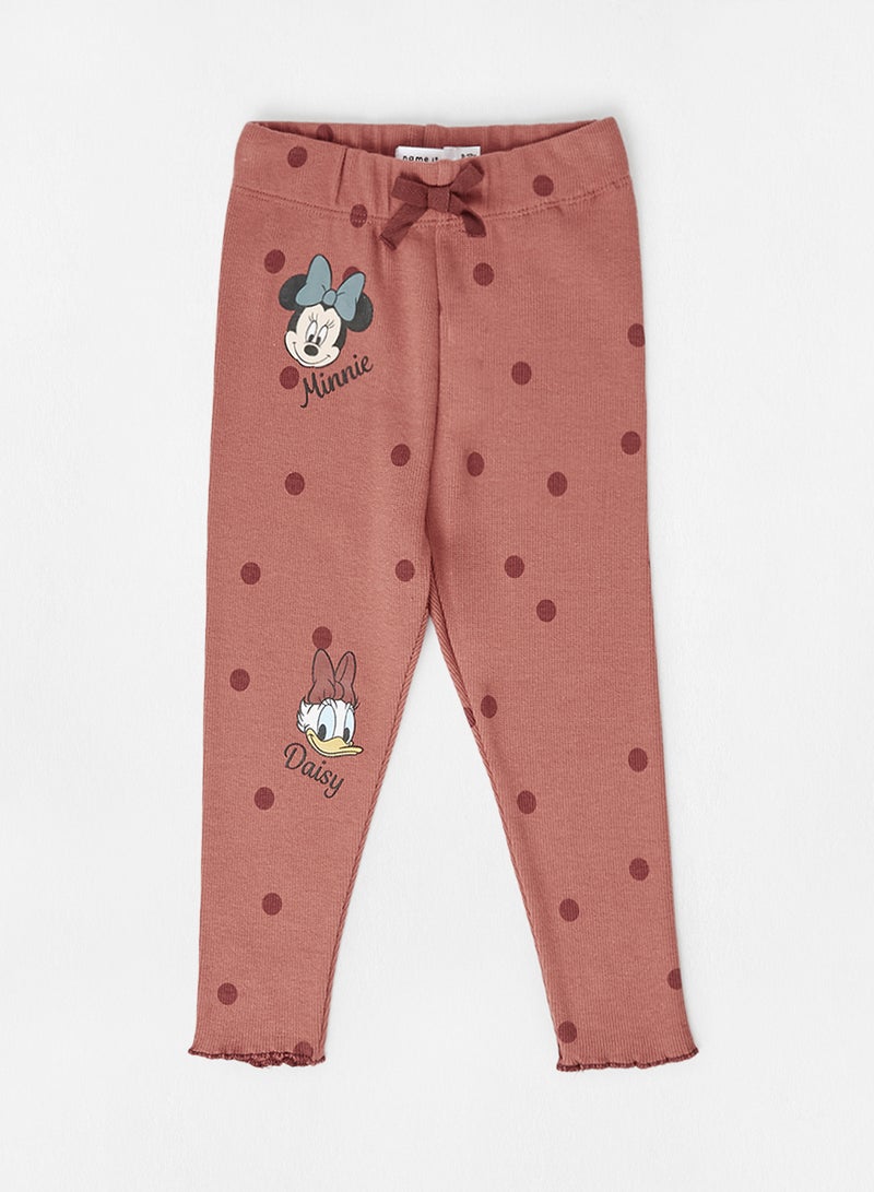 NAME IT - Kids Daisy Duck & Minnie Mouse Sweatpants Etruscan Red - Image 1