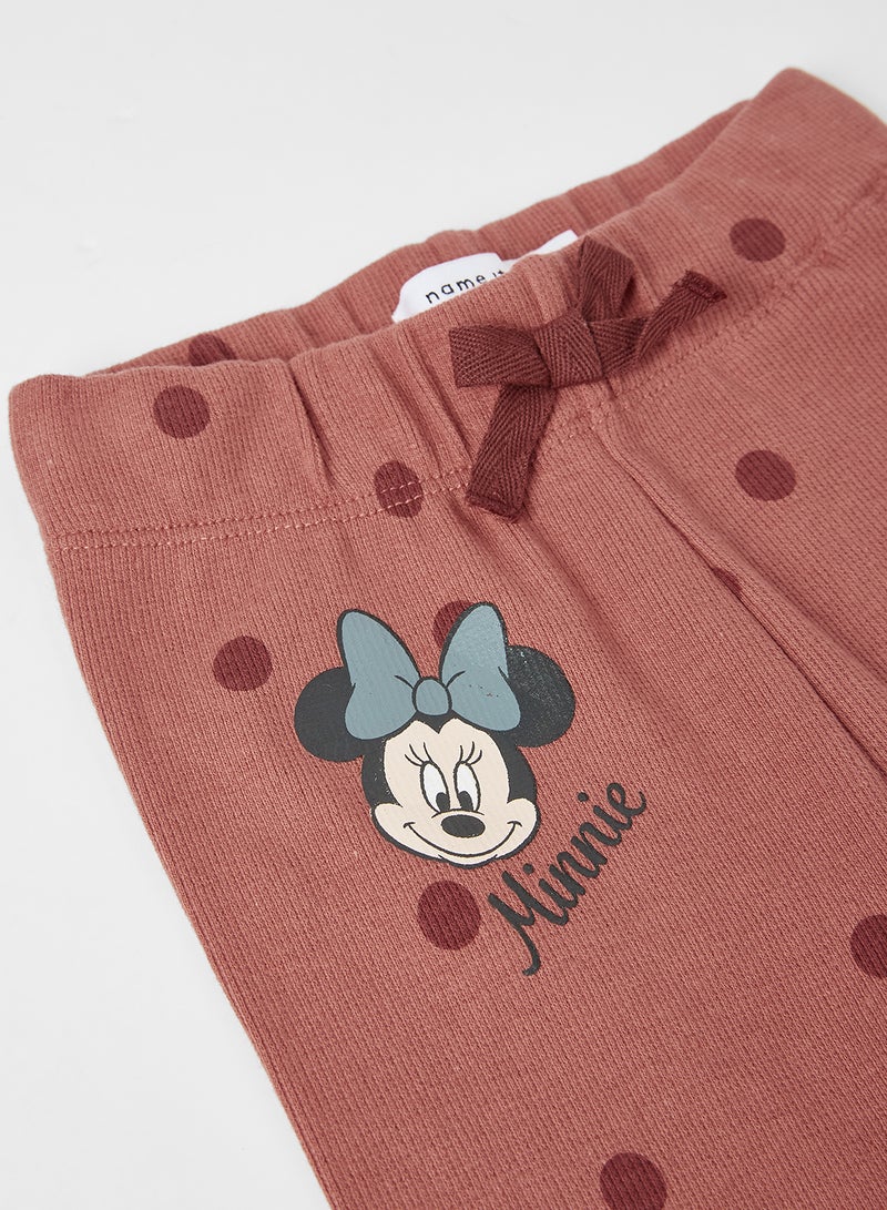 NAME IT - Kids Daisy Duck & Minnie Mouse Sweatpants Etruscan Red - Image 1
