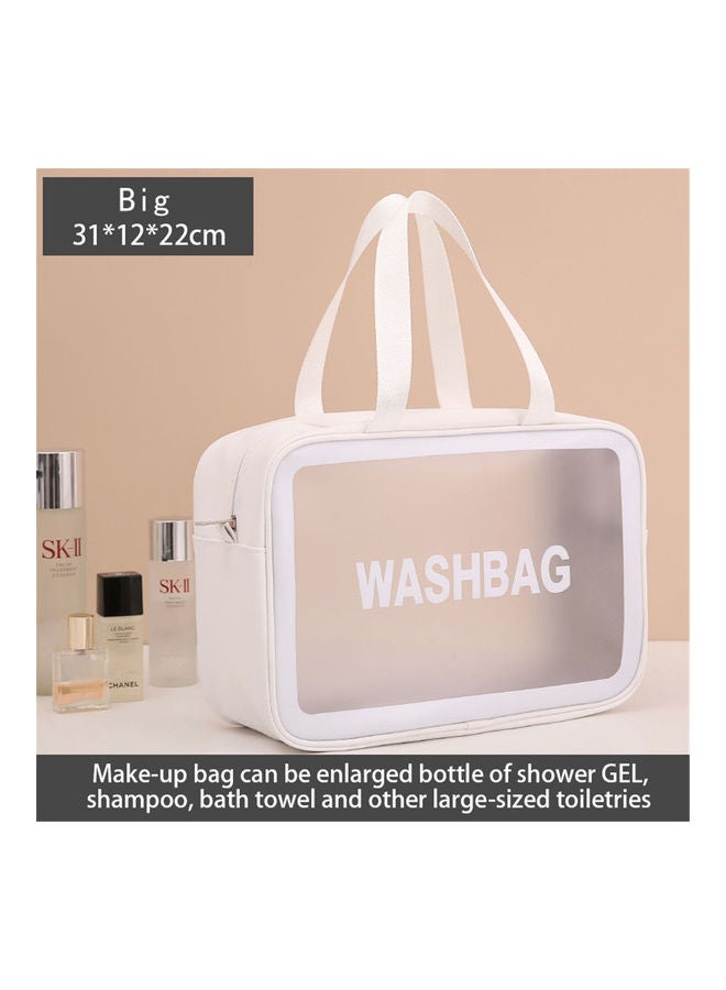 حقيبة مستحضرات تجميل شفافة للسيدات من 4 قطع أبيض - Image 3