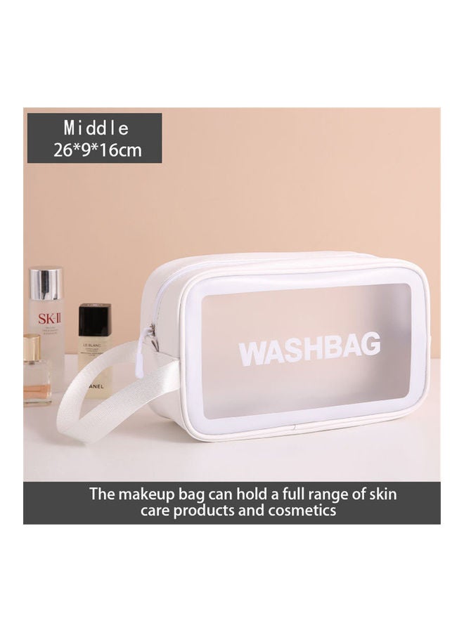 حقيبة مستحضرات تجميل شفافة للسيدات من 4 قطع أبيض - Image 4