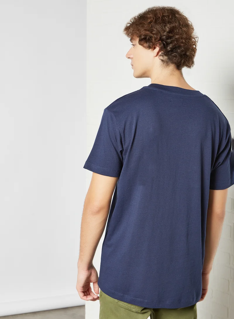 JACK & JONES New York Slogan Print T-Shirt Navy