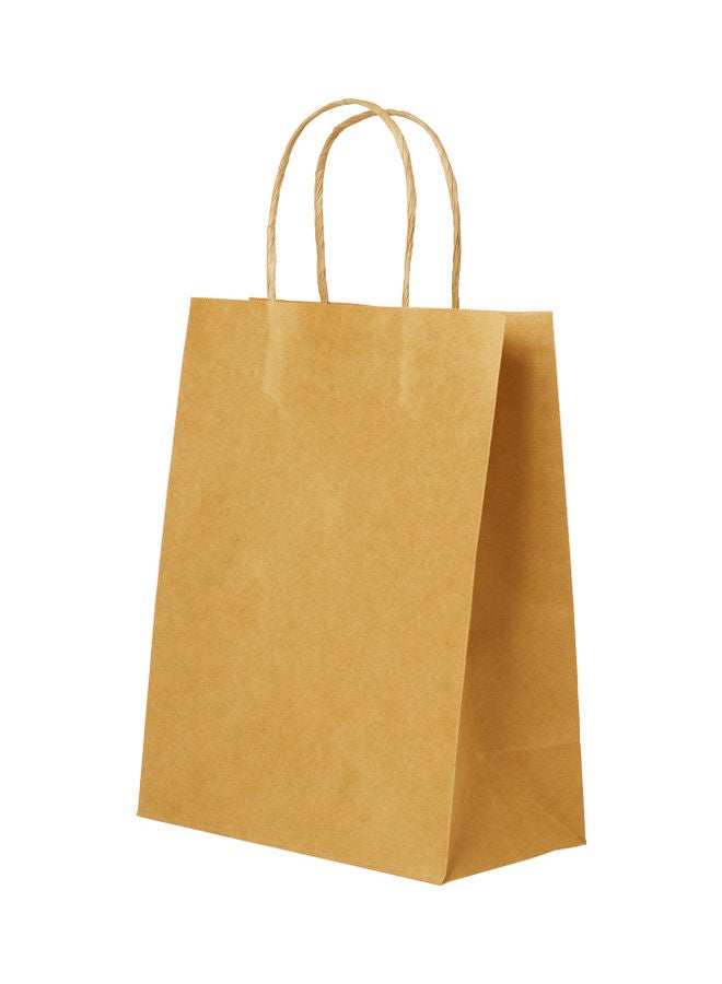 Generic 10-Piece Kraft Paper Bags with Handles for Birthday Gift Wedding Parties Shopping Boutique Bag Grocery Retail 10PCS 25.4x12.7x33cm/10x5x13in Khaki  - Image 1