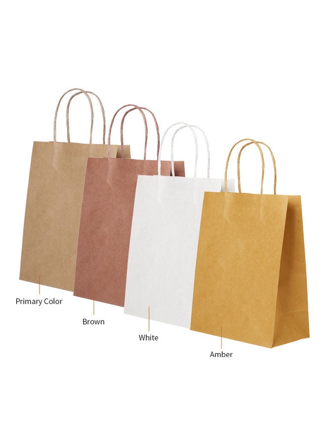 Generic 10-Piece Kraft Paper Bags with Handles for Birthday Gift Wedding Parties Shopping Boutique Bag Grocery Retail 10PCS 25.4x12.7x33cm/10x5x13in Khaki  - Image 2
