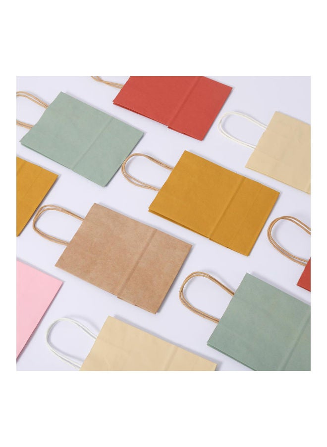 Generic 10-Piece Kraft Paper Bags with Handles for Birthday Gift Wedding Parties Shopping Boutique Bag Grocery Retail 10PCS 25.4x12.7x33cm/10x5x13in Khaki  - Image 3