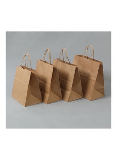 10-Piece Kraft Paper Bags with Handles for Birthday Gift Wedding Parties Shopping Boutique Bag Grocery Retail 10PCS 25.4x12.7x33cm/10x5x13in Khaki - v1631269963/N50800747A_6