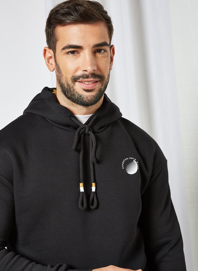 JACK & JONES - Graphic Print Hoodie Black - Image 1