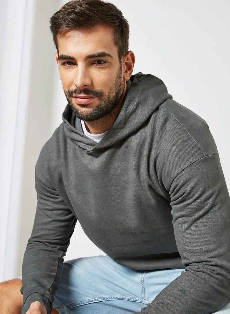 JACK & JONES Long Sleeve Hoodie Black