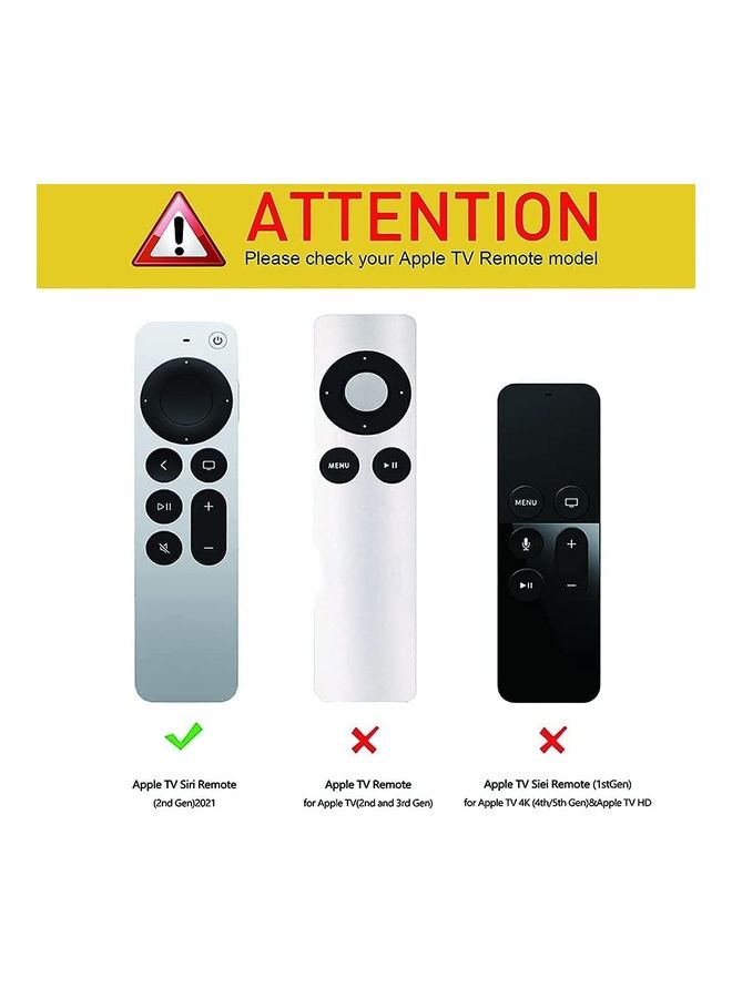 Generic - Anti-Slip Shockproof Silicone Remote Protective Case For Apple TV 4K Siri Remote 2021 Blue - Image 1