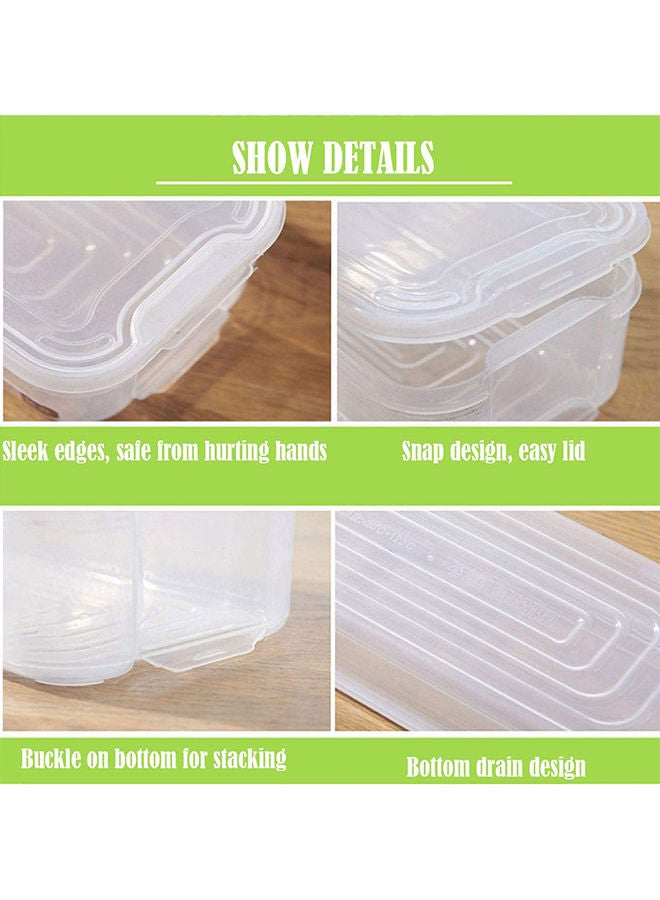 Fridge Organiser Storage Plastic Food Containers with Lid Clear 31 X 18 X 12.5cm - Image 3
