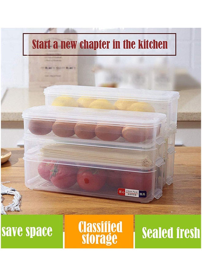 Fridge Organiser Storage Plastic Food Containers with Lid Clear 31 X 18 X 12.5cm - Image 4