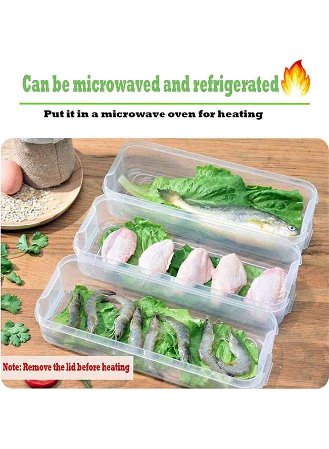 Fridge Organiser Storage Plastic Food Containers with Lid Clear 31 X 18 X 12.5cm - Image 5