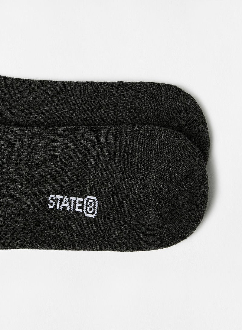 STATE 8 Basic Ankle Socks (Pack of 2) Charcoal Grey  - Image 3