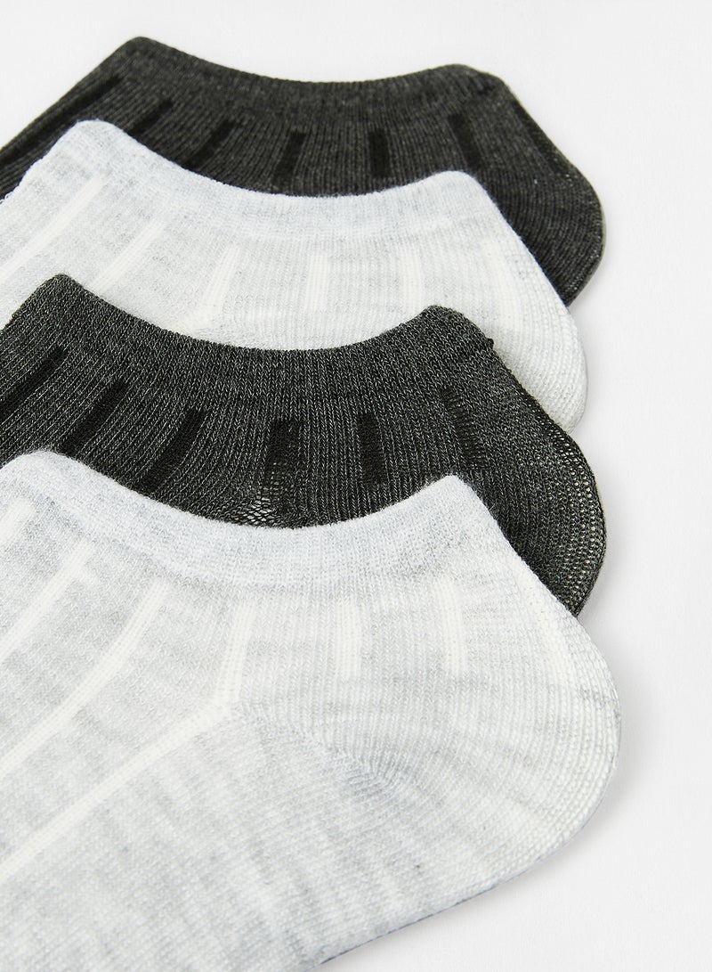 سيفي × جين أم جوارب مخططةٌ بطول الكاحل (مجموعة من 4 أزواج) . رمادي - Image 2