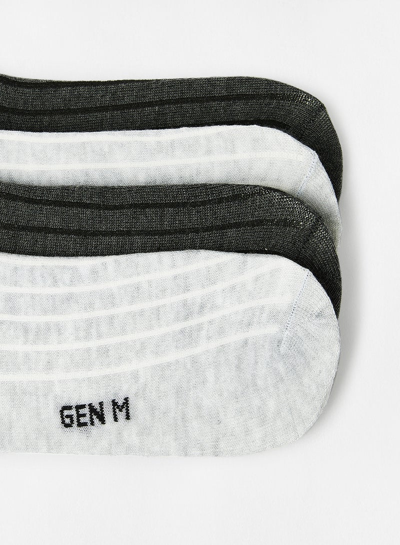 سيفي × جين أم جوارب مخططةٌ بطول الكاحل (مجموعة من 4 أزواج) . رمادي - Image 3