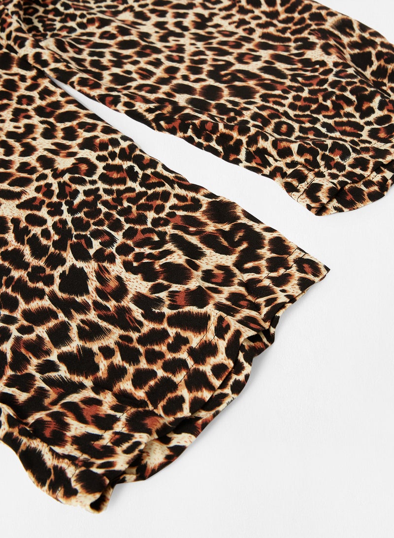 NAME IT - Girls Leopard Print Jumpsuit Black - Image 1