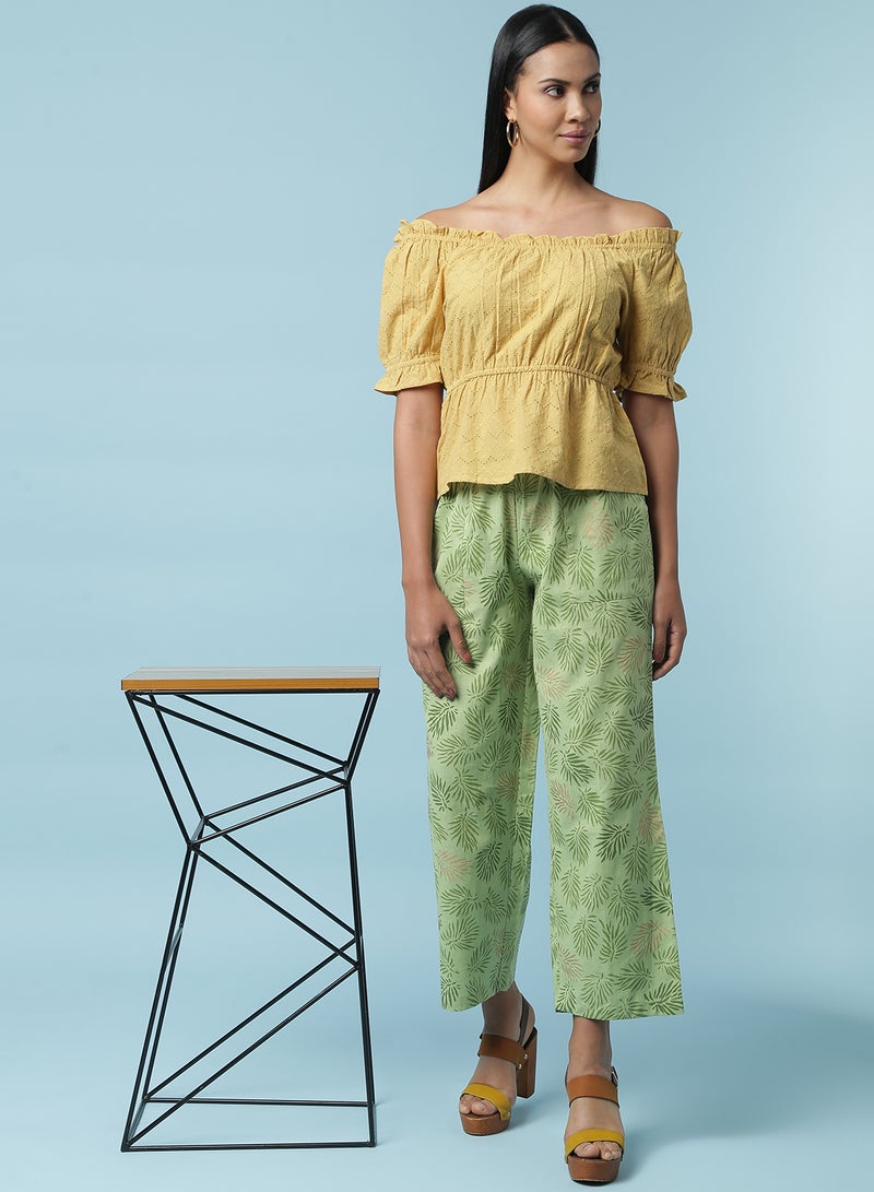 Aila Embroidered Detail Top Yellow  - Image 3