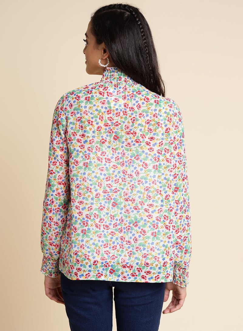 Aila Long Sleeve Casual Top Multicolour - Image 2