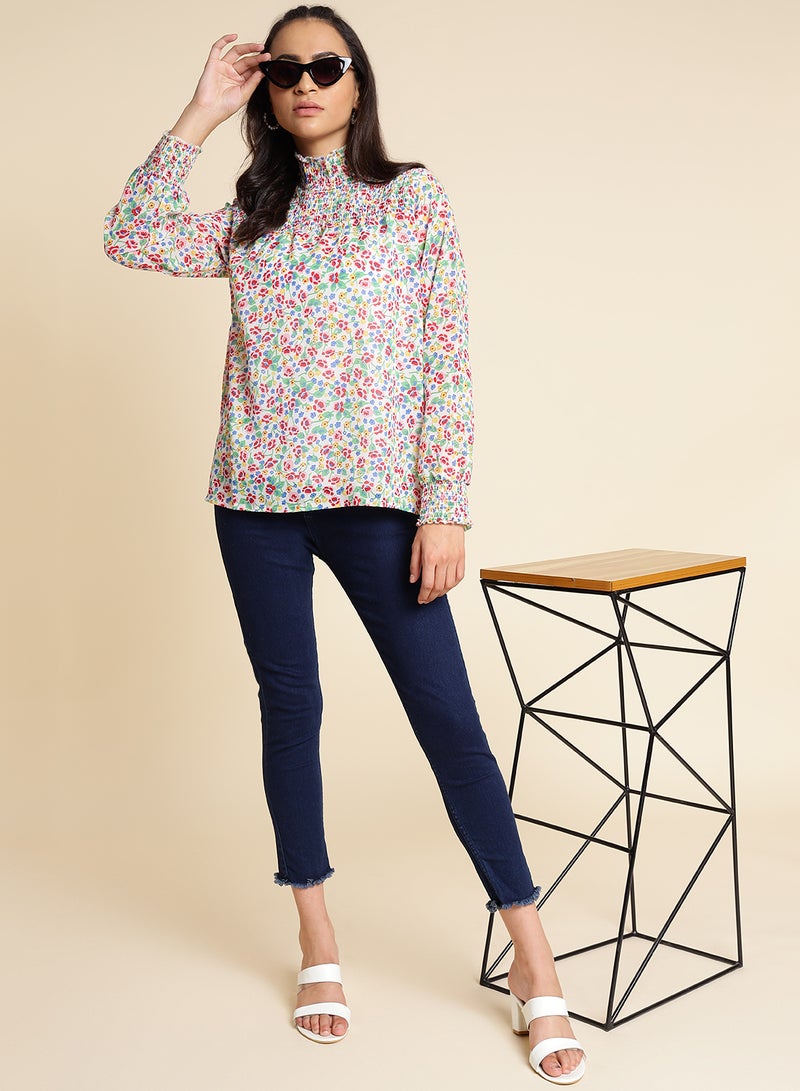 Aila Long Sleeve Casual Top Multicolour - Image 3
