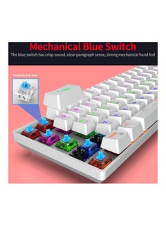 HXSJ Three-Mode 61-Keys RGB Mechanical Keyboard White  - Image 2