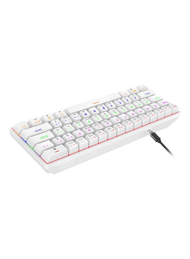 HXSJ - Three-Mode 61-Keys RGB Mechanical Keyboard White - Image 1
