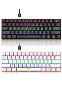 HXSJ Three-Mode 61-Keys RGB Mechanical Keyboard White  - Image 5