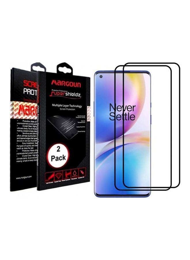 MARGOUN 2-Pack Super Shieldz 3D Tempered Glass Screen Protector for OnePlus 8 Pro Clear/Black - Image 2