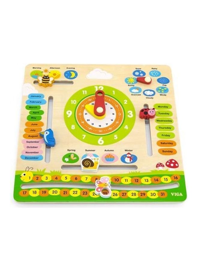 VIGA Learn The Time And Seasons Calendar Game 30x30x0.3cm  - Image 1