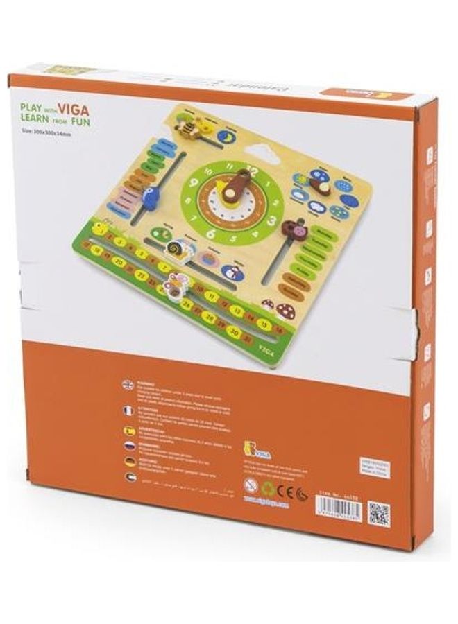 VIGA Learn The Time And Seasons Calendar Game 30x30x0.3cm  - Image 3