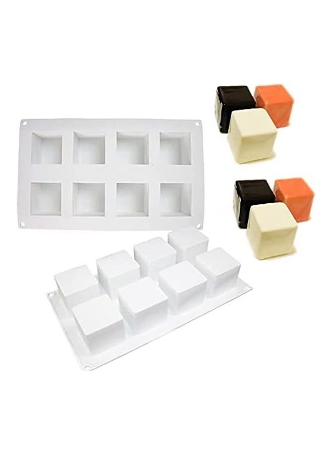 XiuWoo 3D Rubik Cube Fondant Silicone Mousse Cake Mould White 292x170mm - Image 1