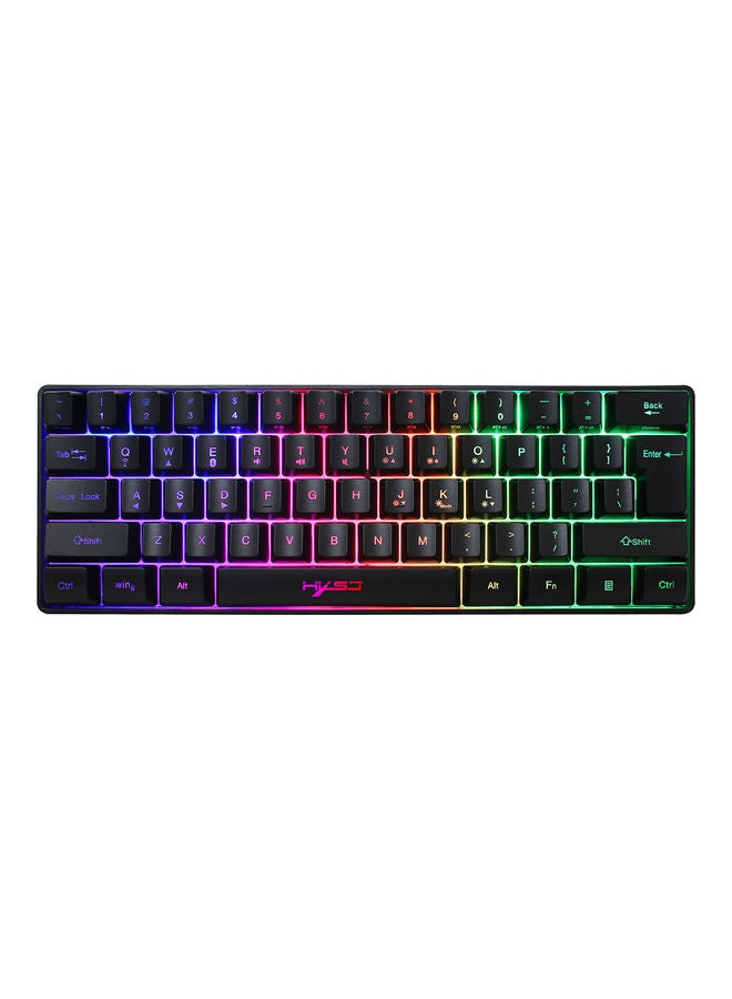 HXSJ Dual-Mode 61-Key BT 5.0 RGB Backlit Keyboard With Double Shot Injection Keycaps Black  - Image 1